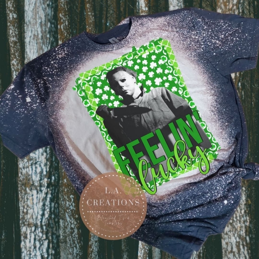 Saint Patrick's Day Michael Myers Bleached Tee S-3x